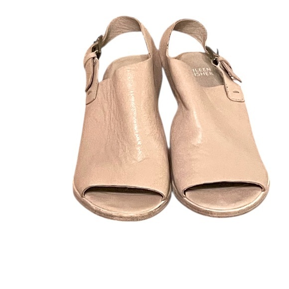 Eileen Fisher Glance Natural Light Tan Varchetta Leather Slingback Sandal shoe - Picture 5 of 9